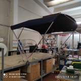 Preview: Bimini mit Geräteträger "Strange". Breite 245cm