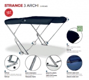 Bimini mit Geräteträger "Strange". Breite 200cm