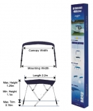 4 Stangen Bimini Oceansouth Montagebreite 170-190cm