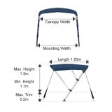 3 Stangen Bimini "Oceansouth" Breite 190-210cm