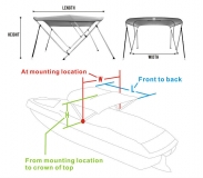 4 Stangen Bimini Top 170-182cm Breite