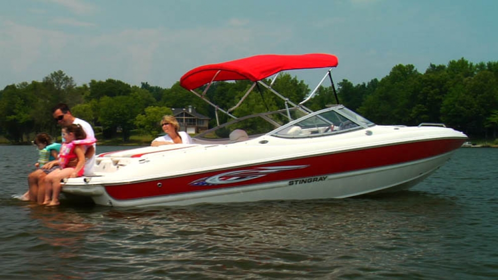 3 Stangen Edelstahl Bimini "Carver" Höhe 90cm Breite 170-182cm